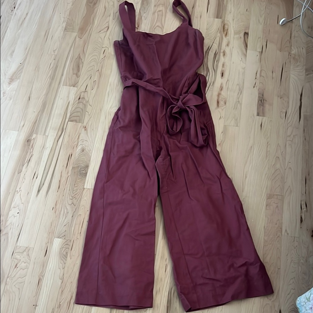 GAP dark pink Jumpsuit Wide-Leg Tie Waist